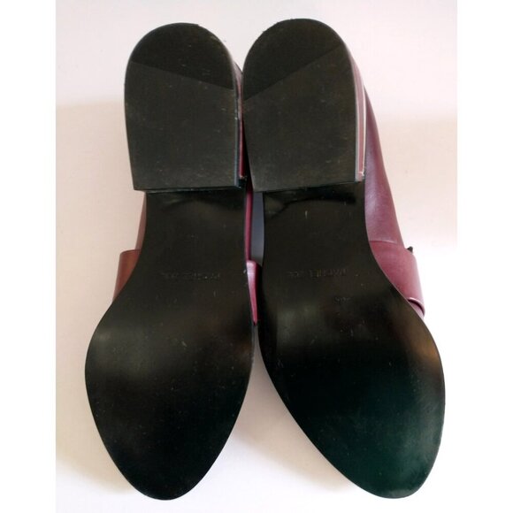 RACHEL ZOE Women's Loafers Leather & Calf Hair Wine Shoes Mirror Accents - 8.5 M - Picture 7 of 8